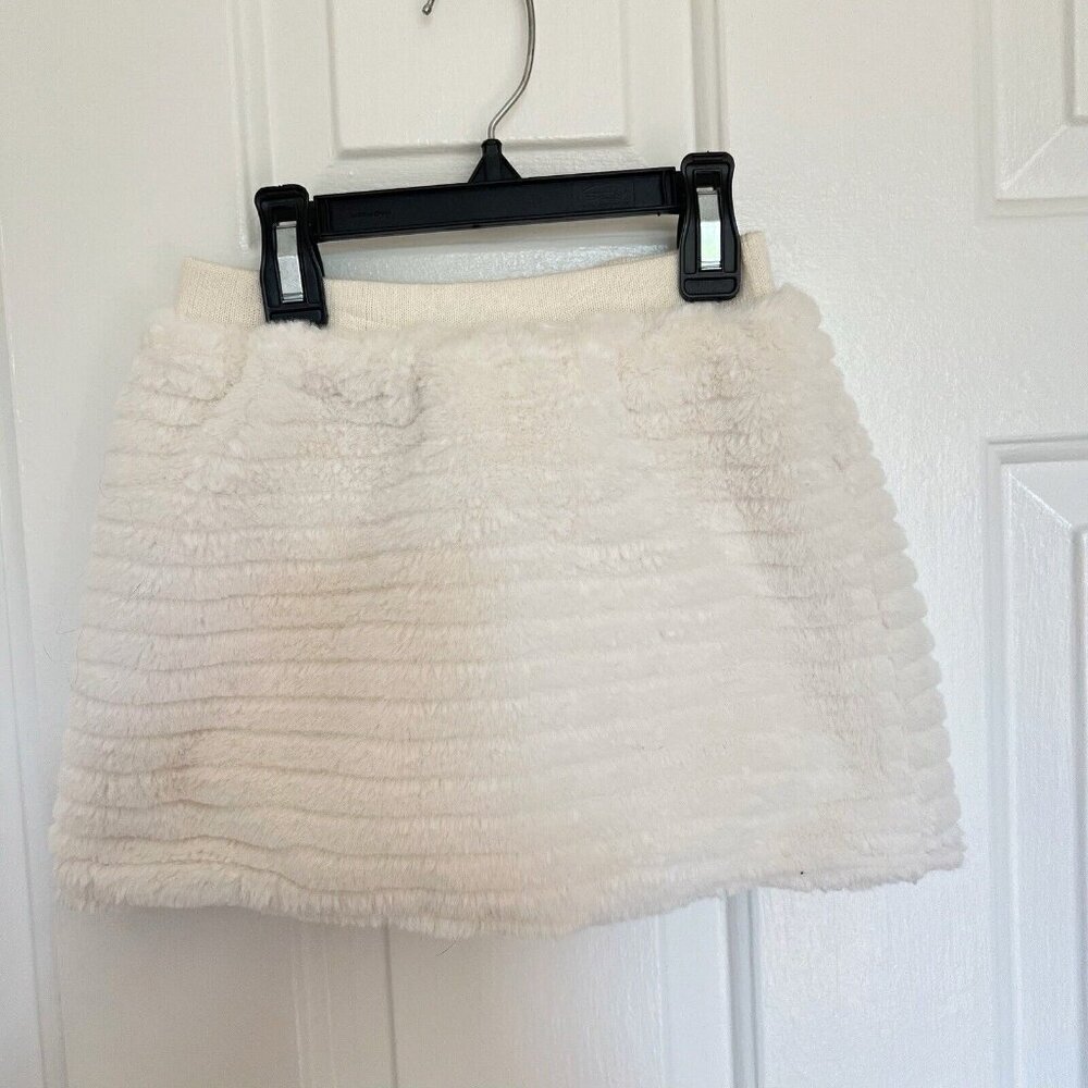 TJX cream faux fur Holiday lined skirt cute Sz 5